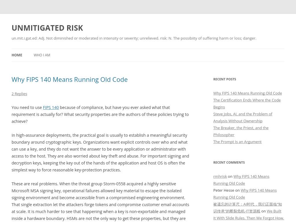 Unmitigatedrisk.com
